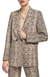 Anine Bing Madeleine Snakeskin-print Blazer In Python