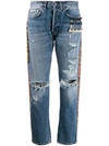 Giacobino Bead Detail Jeans In Blue