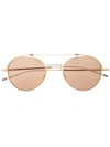 THOM BROWNE THOM BROWNE EYEWEAR ROUND SUNGLASSES - 棕色