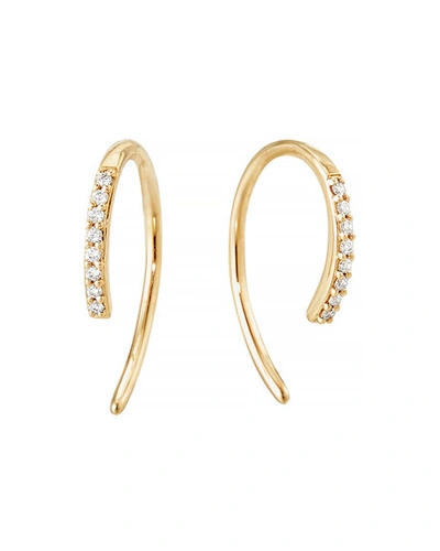 Lana Mini Pave Diamond Hooked On Hoops 14k In Gold