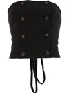 Masnada Strapless Buttoned Top In Black