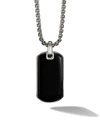 David Yurman Men's Sterling Silver &black Onyx Pendanttag Enhancer In Ssbbo