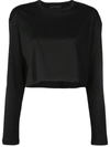 Wardrobe.nyc Release 03 Long Sleeve Crop Top In Black