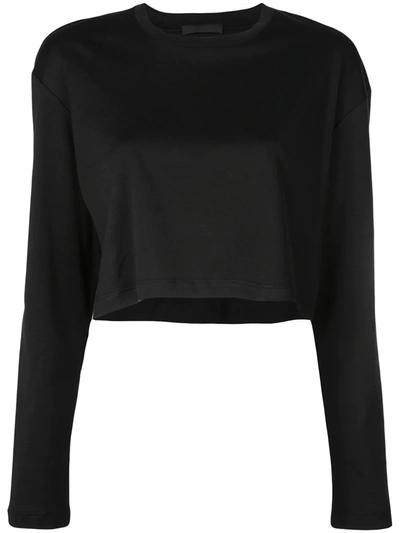 Wardrobe.nyc Biceber Cropped Nyc X Hayley Bieber Cropped Sweatshirt In Black