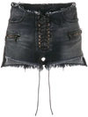 Ben Taverniti Unravel Project Unravel Black Denim Full Zip Shorts In Black