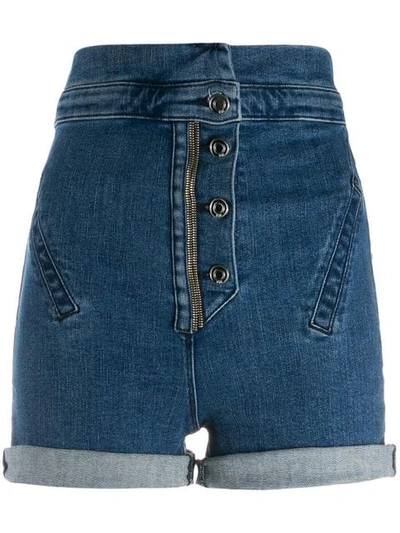 Rta Super High-waisted Denim Shorts In Blue