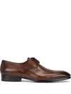 Santoni Men's Induct Burnished Leather Derby Shoes In Brown