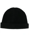 N•peal Ribbed Beanie In Black