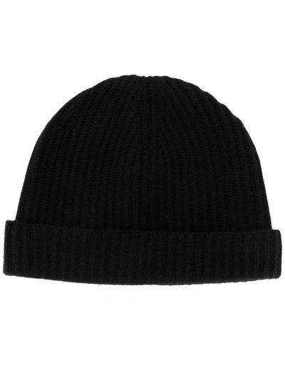 N•peal Ribbed Beanie In Black