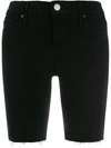 Rta Toure Metallic Coated Denim Shorts In Black