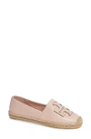 Tory Burch Women's Ines Logo Espadrille Flats In Sea Shell Pink/ Silver