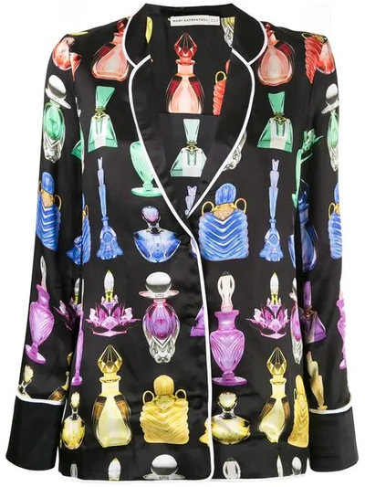 Mary Katrantzou Mini Rainbow Perfume Bottle Print Silk Pyjama Shirt In 013 Mini Perfume