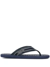 CORNELIANI CORNELIANI LOGO PRINTED FLIP FLOPS - 蓝色