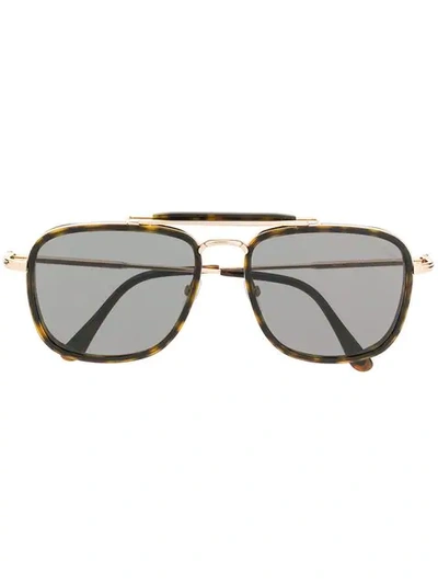 Tom Ford Eyewear Tortoiseshell Square Sunglasses - 棕色 In Brown