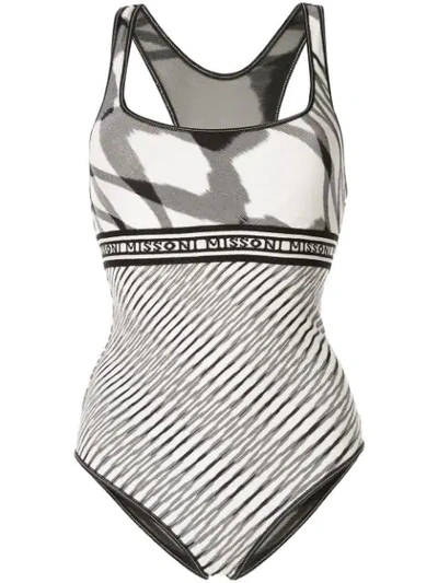 Missoni Mare Striped Pattern Swimsuit - 白色 In White