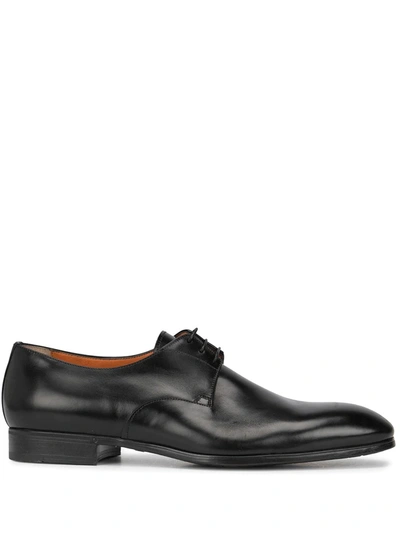 Santoni Almond-toe Lace-up Shoes In Black