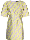 CYNTHIA ROWLEY EVANSTRON ZIGZAG PRINT DRESS