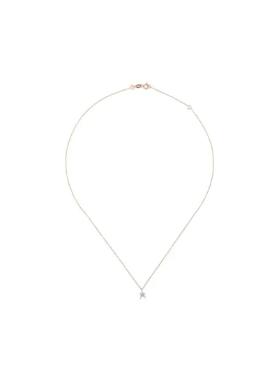 Kismet By Milka 14kt Rose Gold Struck Diamond Star Necklace In White/rose Gold