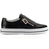 Roger Vivier Sneaky Viv Calf Leather Platform Zip Sneakers In Black