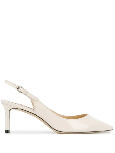 Jimmy Choo Erin 60 Patent-leather Slingback Pumps In Latte