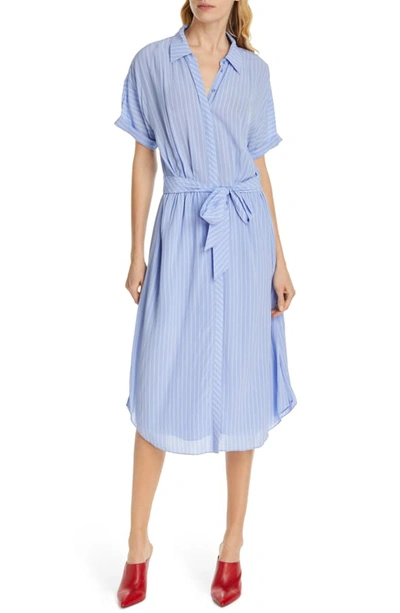 Joie Chellie Striped Short-sleeve Shirtdress In Sunset Blue