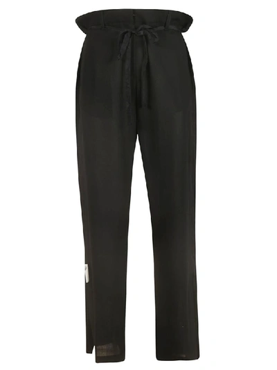 Ann Demeulemeester Laced-cuff High-rise Trousers In Black