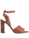 VALENTINO GARAVANI VALENTINO VALENTINO GARAVANI ROCKSTUD SANDALS - 棕色