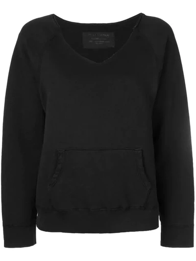 Nili Lotan Tiara V Neck Sweatshirt In Black