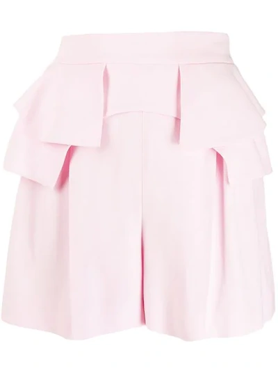 Alexander Mcqueen Peplum-waist Crepe Shorts In 6875 Pink