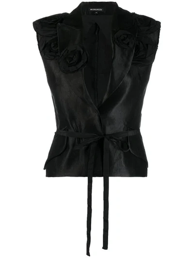 Ann Demeulemeester Floral Appliqués Waistcoat - 黑色 In Black