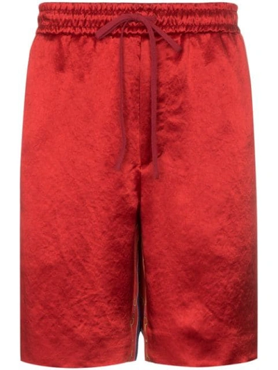 Gucci Jacquard Stripe Shorts In Red