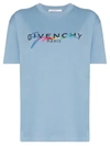 GIVENCHY GIVENCHY LOGO PRINTED T-SHIRT - 蓝色