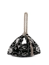 Jimmy Choo Callie Black Suede Clutch Bag With Star Crystal Embroidery