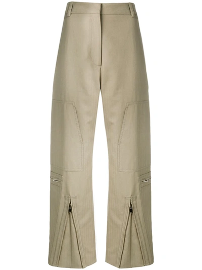 Stella Mccartney Front Zip Cropped Trousers - 棕色 In Brown
