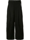 SONG FOR THE MUTE SONG FOR THE MUTE WIDE LEG CROPPED TROUSERS - 黑色