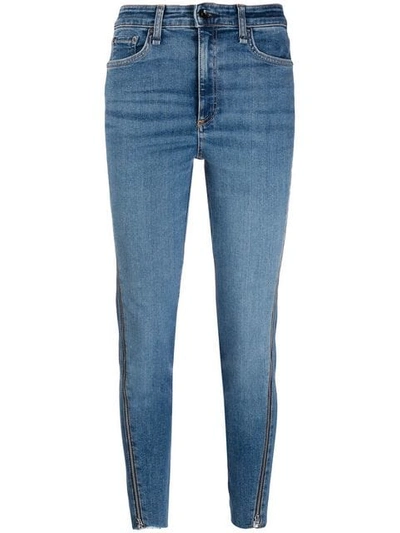 Rag & Bone Cropped Jeans With Side Zips - 蓝色 In Blue