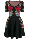 ALEXANDER MCQUEEN FLORAL EMBROIDERED MINI DRESS