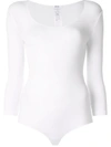 Wolford Basic Long Sleeve Scoop Neck Body In White