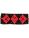 UNDERCOVER UNDERCOVER STIRNBAND MIT ARGYLE-MUSTER - ROT