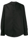 DONDUP DONDUP MANDARIN COLLAR SHIRT - BLACK