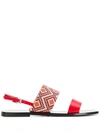 POLLINI POLLINI BEADED SANDALS - RED