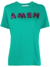 AMEN AMEN SEQUIN LOGO T-SHIRT - GREEN