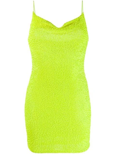Alice And Olivia Harmie Sequin Cowl-neck Mini Cocktail Dress In Yellow