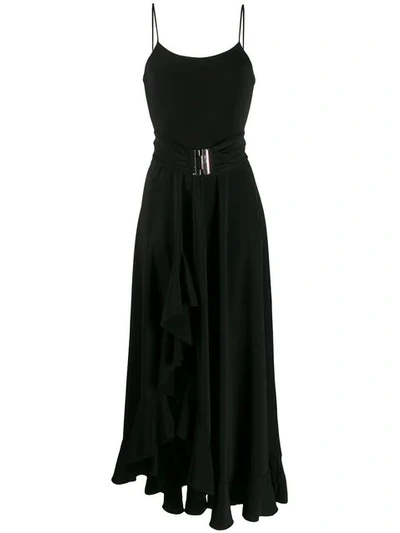 Blanca Flamenco Hem Maxi Dress - 黑色 In Black