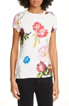 TED BAKER DILILAH FLORAL TEE,WMB-DILILAH-WH9W