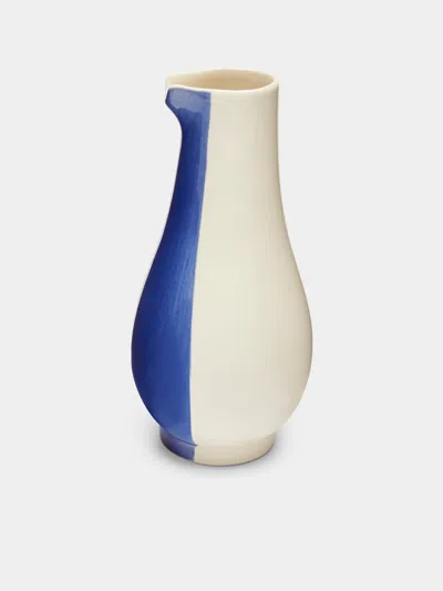 1882 Ltd Indigo Rain Ceramic Jug . Abask Luxury Gift In Blue