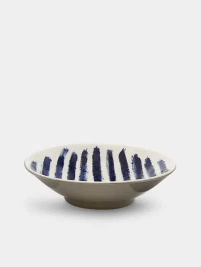 1882 Ltd Indigo Rain Ceramic Serving Bowl . Abask Luxury Gift In Multi