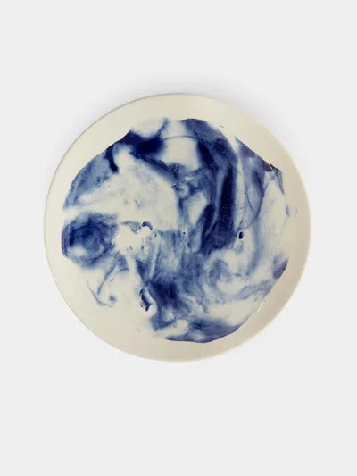 1882 Ltd Indigo Storm Ceramic Dinner Plates (set Of 4) . Abask Gift Set In Blue