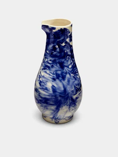 1882 Ltd Indigo Storm Ceramic Jug . Abask Luxury Gift In Blue
