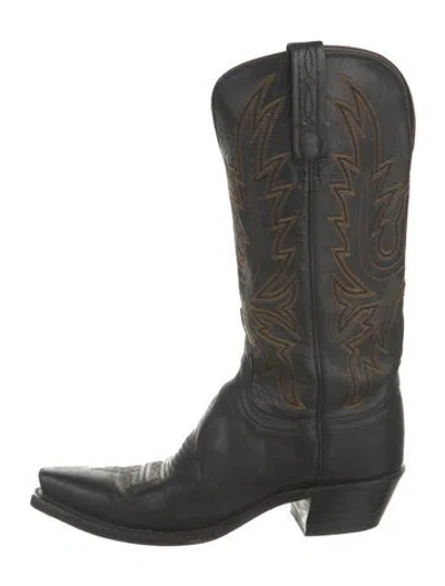Pre-owned 1883 By Lucchese Leather Patterned Western Boots In Multi